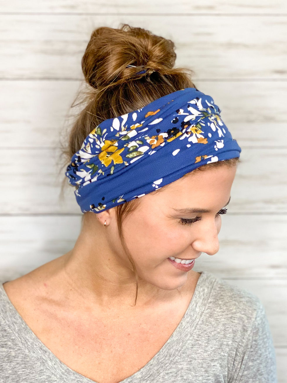 Blue and Gold Floral GemBand - All-in-on Accessory