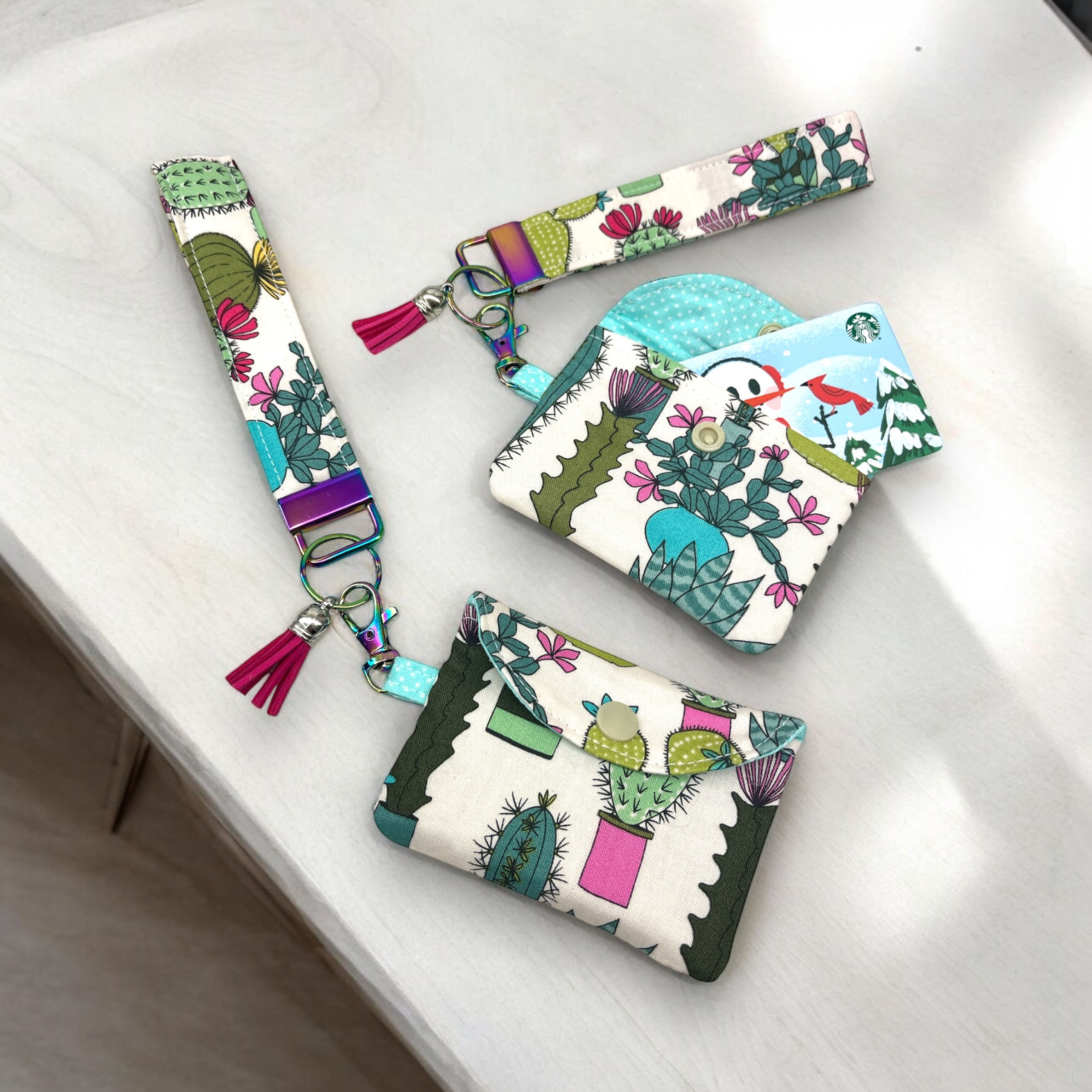 Succulent Wallet and Wristlet Set
