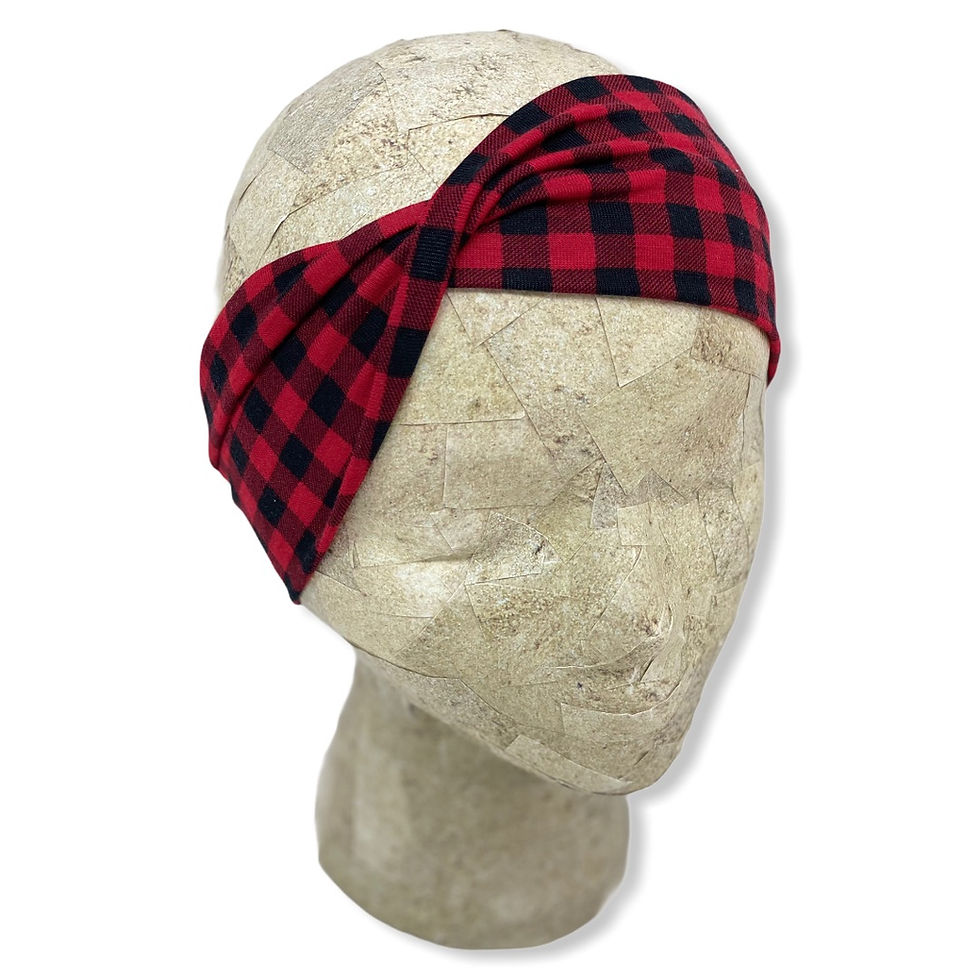 Thumbnail: Small Red and Black Plaid Headband
