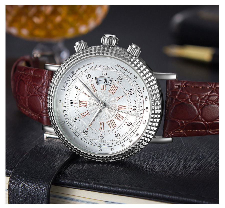 Thumbnail: Fashion Quartz Watch with Roman Numerals and Calendar