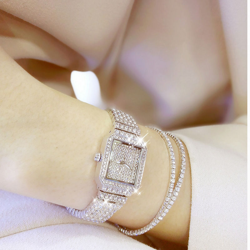 Thumbnail: 2019 Women's Crystal Quartz Watch with Stainless Steel Band