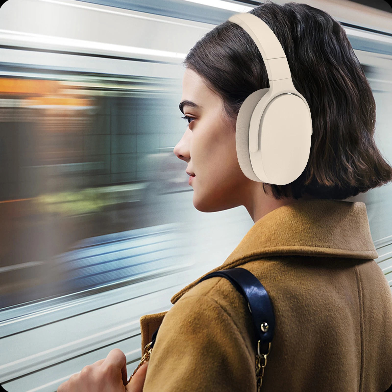 Foldable Wireless Bluetooth 5.1 Noise-Canceling Headphones