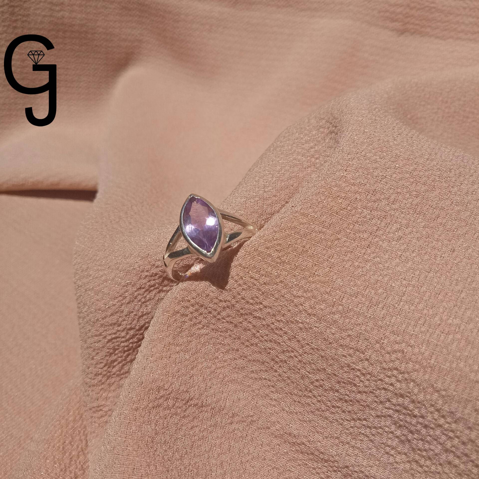 Faceted Amethyst Silver Ring BS 12213