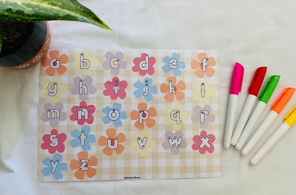 Gingham Alphabet Tracing Mat