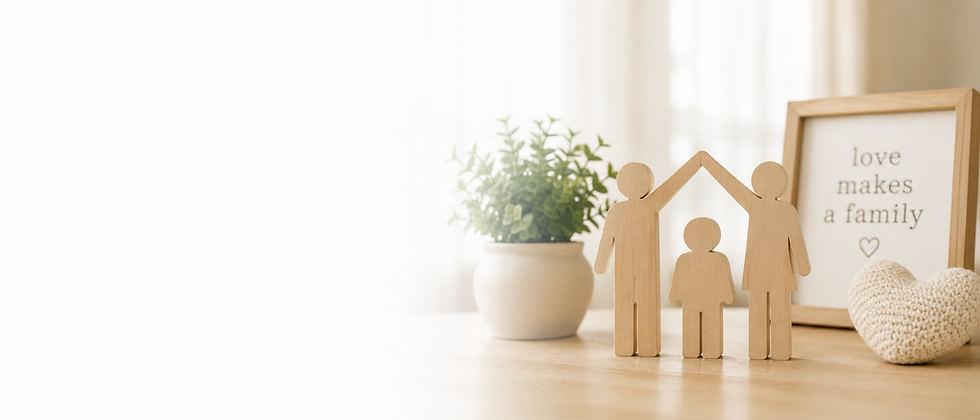 Wooden family figures with Adoption Attorney Bryan College Station focus.