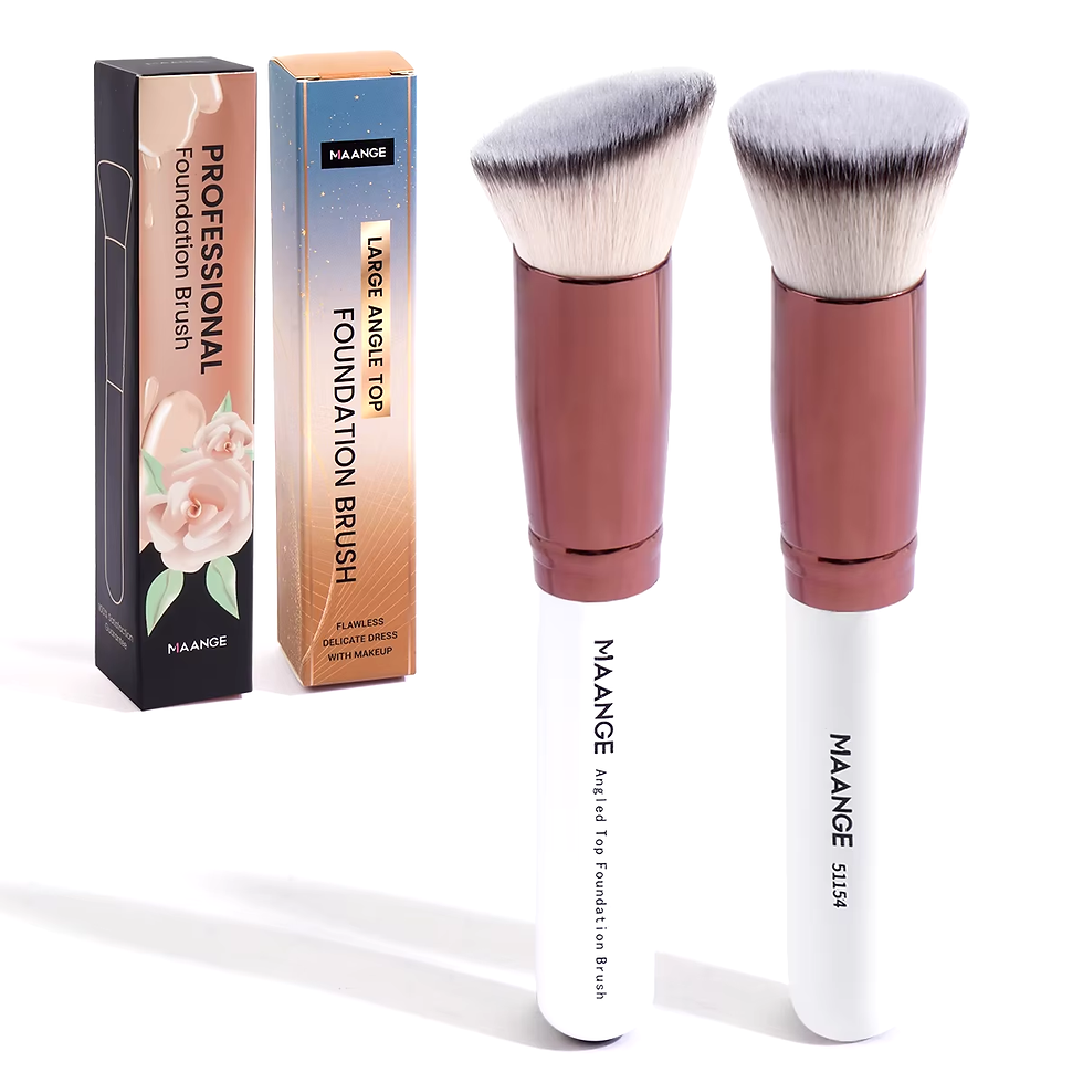 Thumbnail: 2PCS Foundation Makeup Brush Set Flat Angled Kabuki Powder Blush Brush