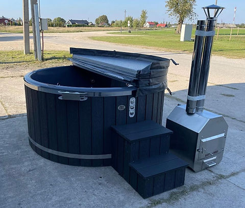 ThermoWood Fibreglass Hot Tub 316ANSI External Wood Fired Heater | Sunny  Hot Tubs