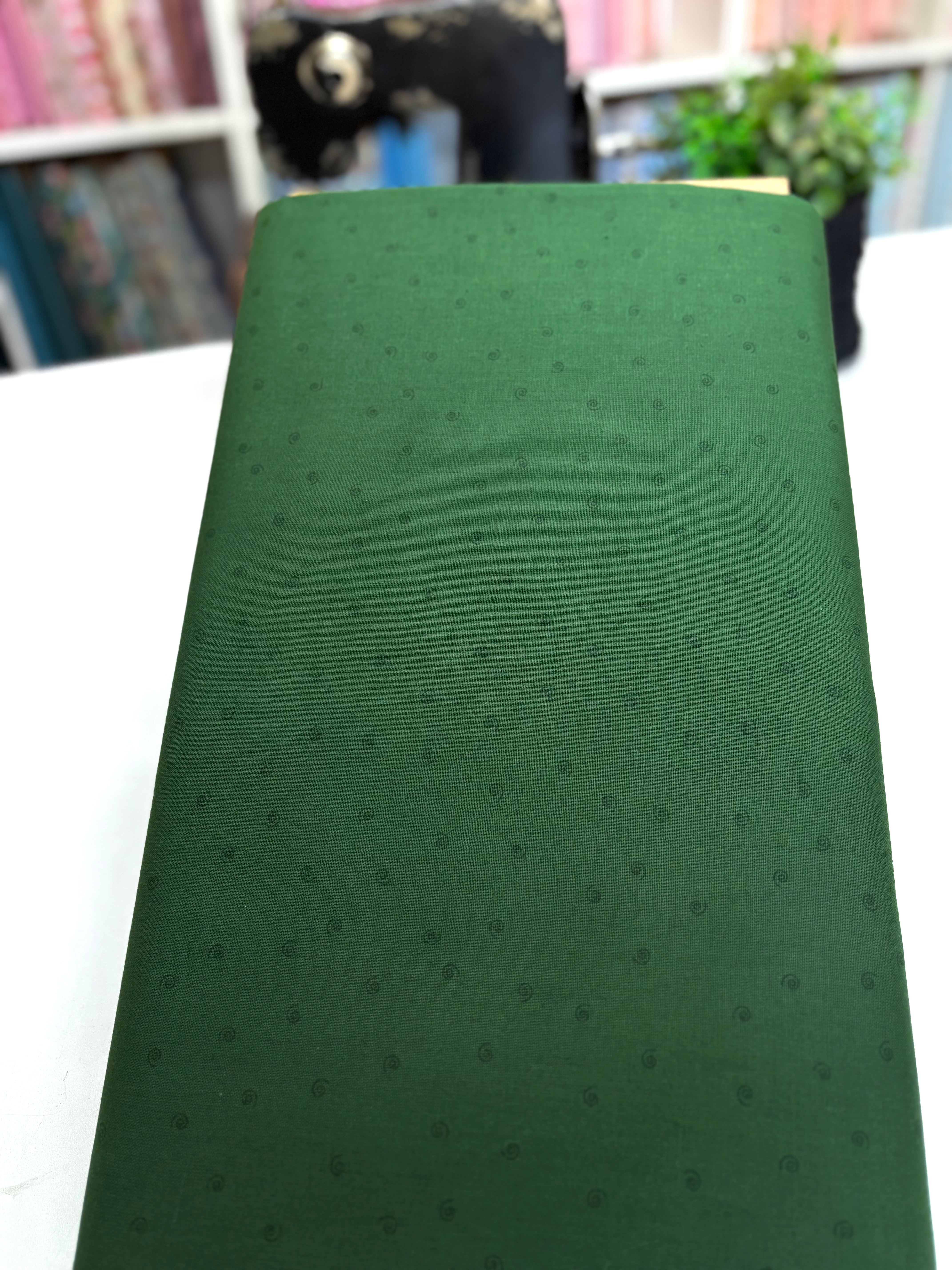 Tecido algodão primitivo textura Fernando Maluhy verde