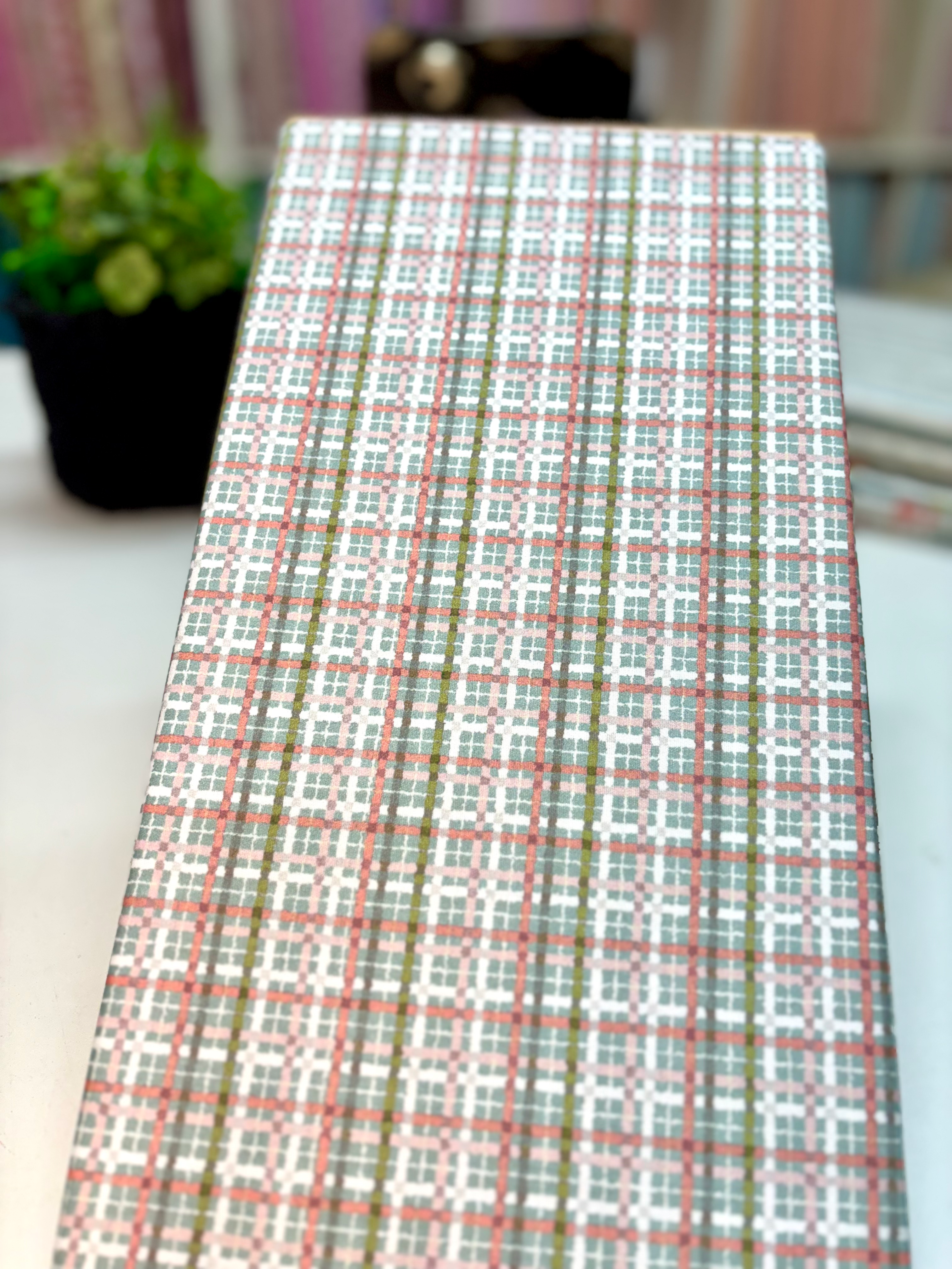 Tricoline estampa digital xadrez Coleção Romantic