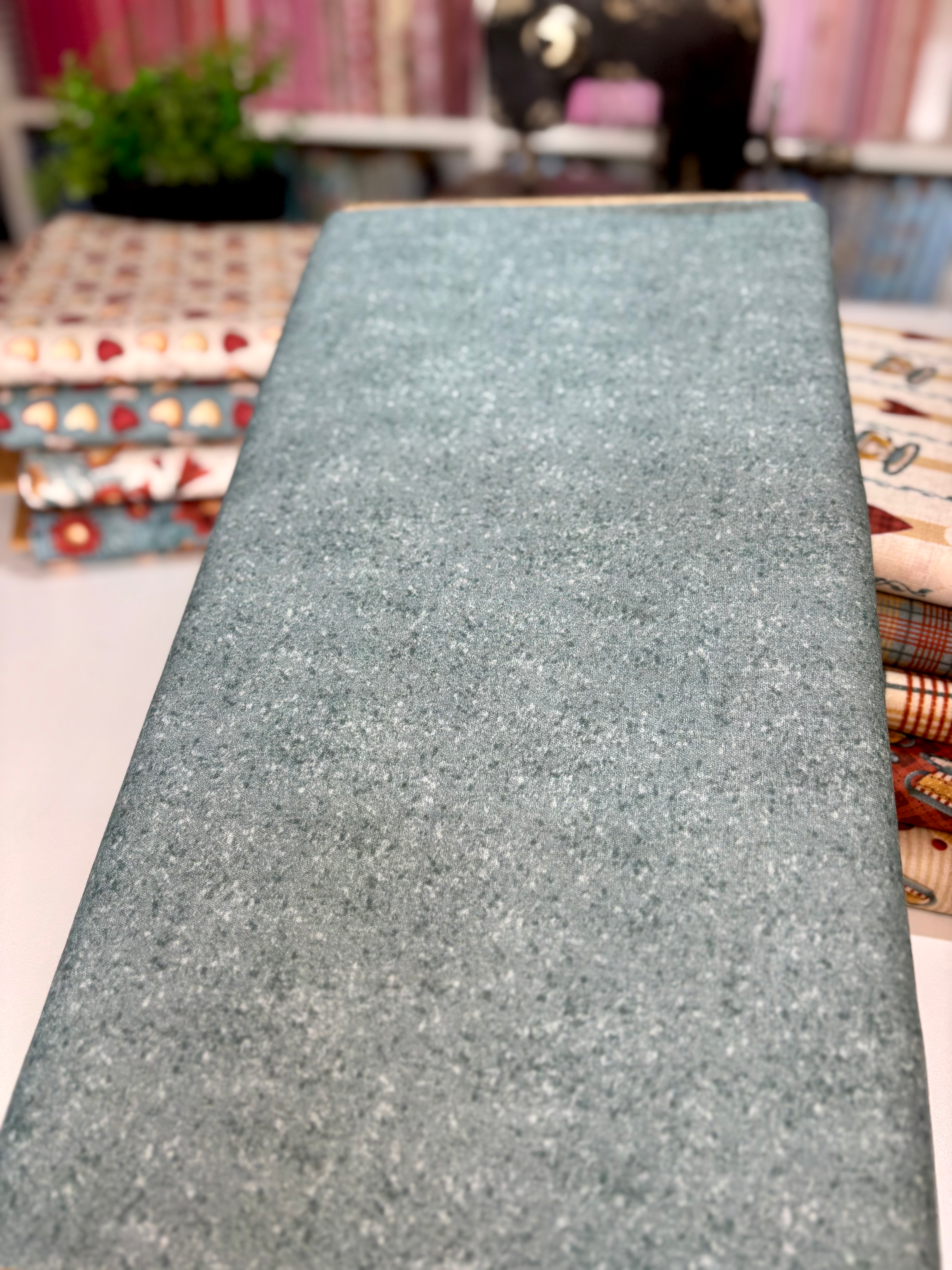 Tricoline estampa digital esponjado azul Coleção Amor e Café