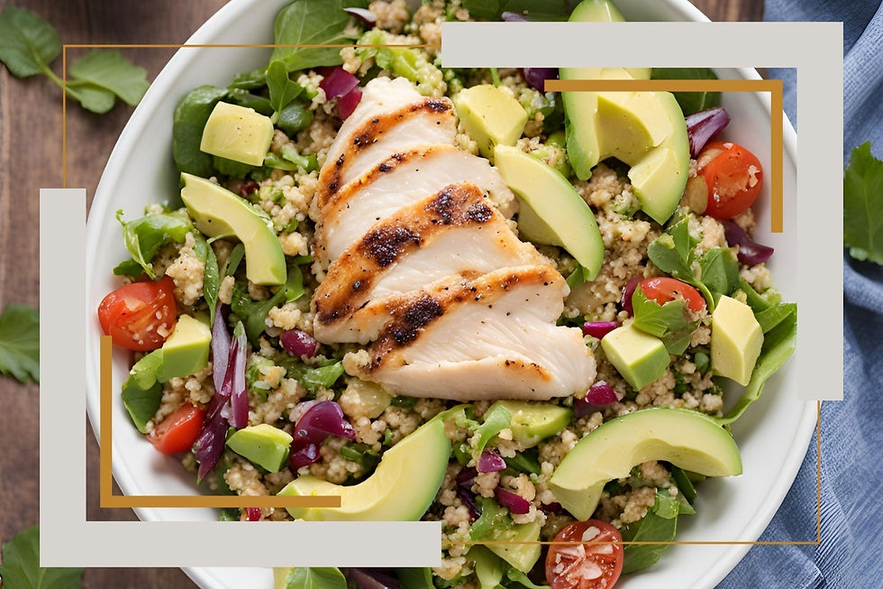 Здоровье на тарелке: Теплый салат с киноа, курицей и авокадо – сбалансированное питание для всей семьи