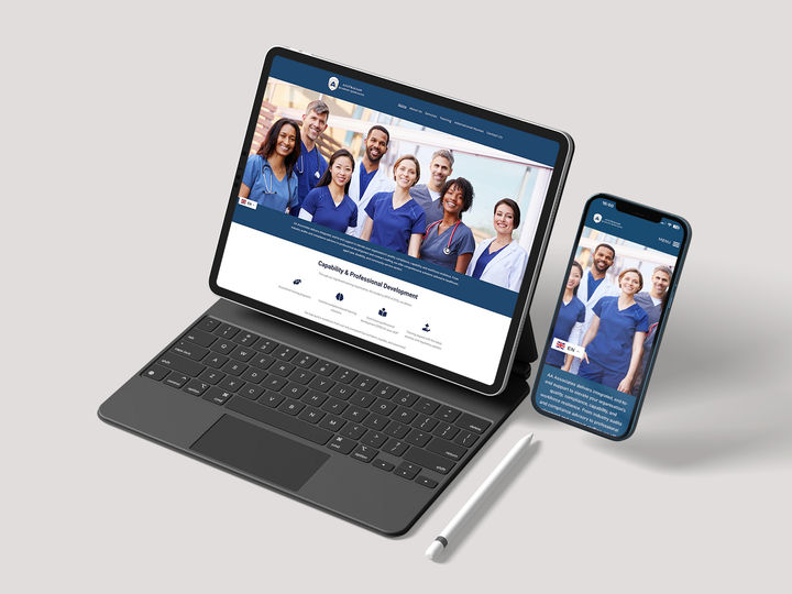 A hero image on a tablet and a phone