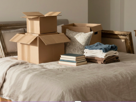 An empty nest bedroom being cleared out and set up as a new personal space
