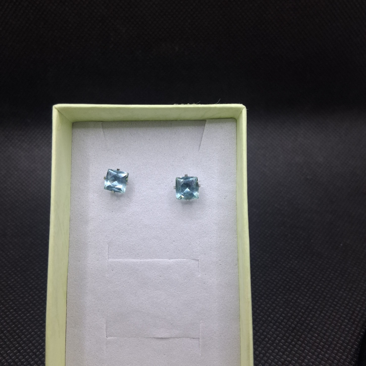 Light Aqua Blue Nanosital Earrings 