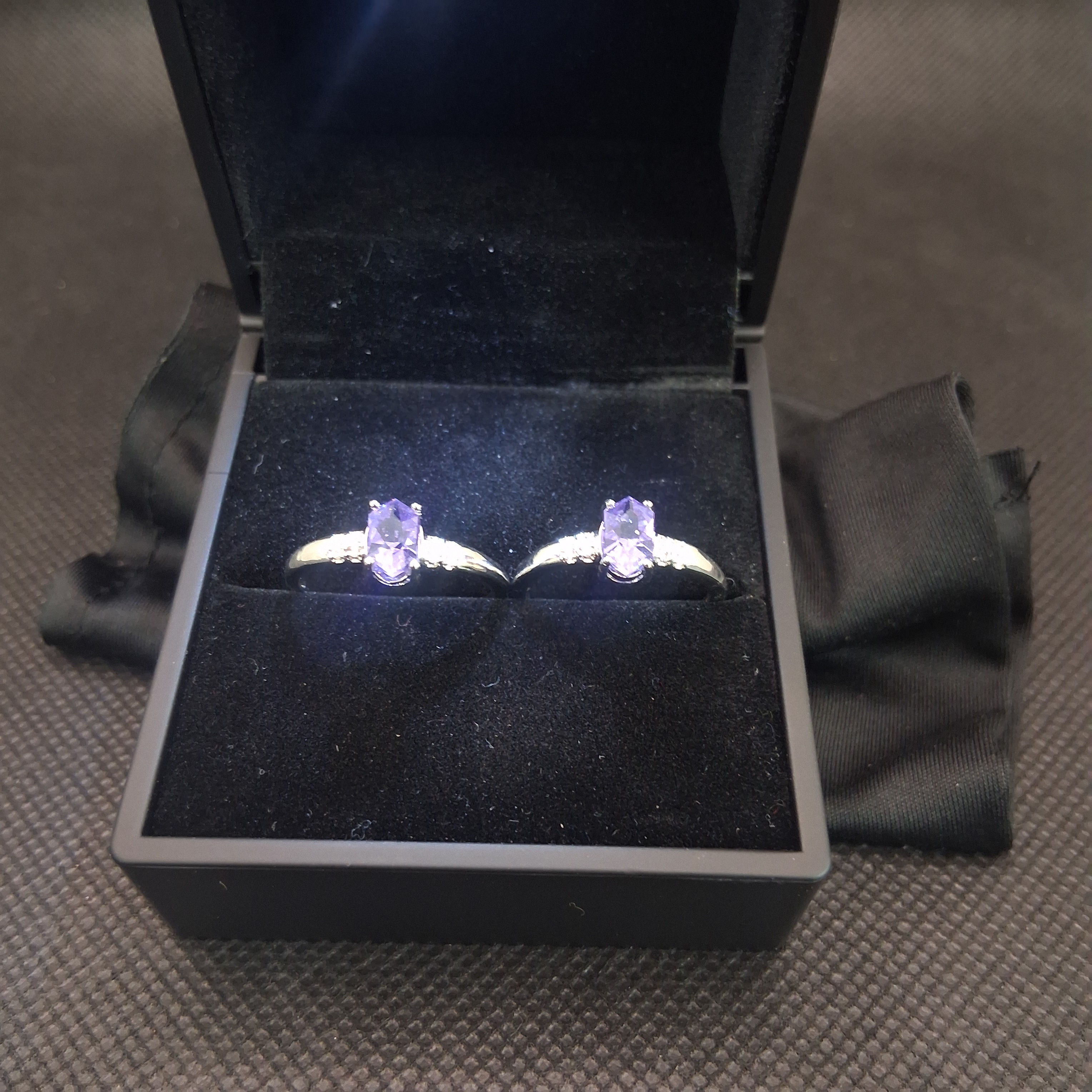 Violet Blue Tanzanite nano crystal ring