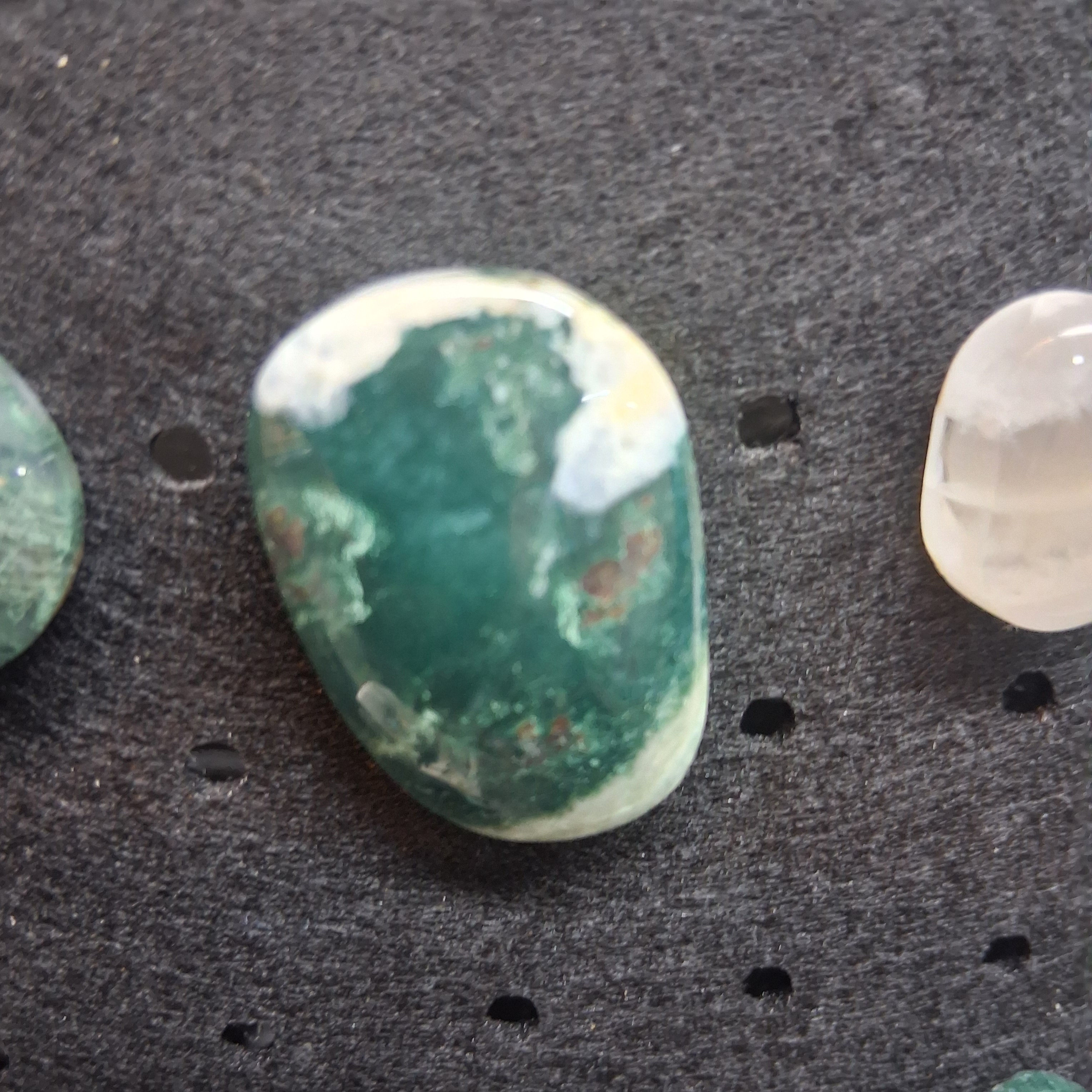 Moss Agate hat/shirt pin