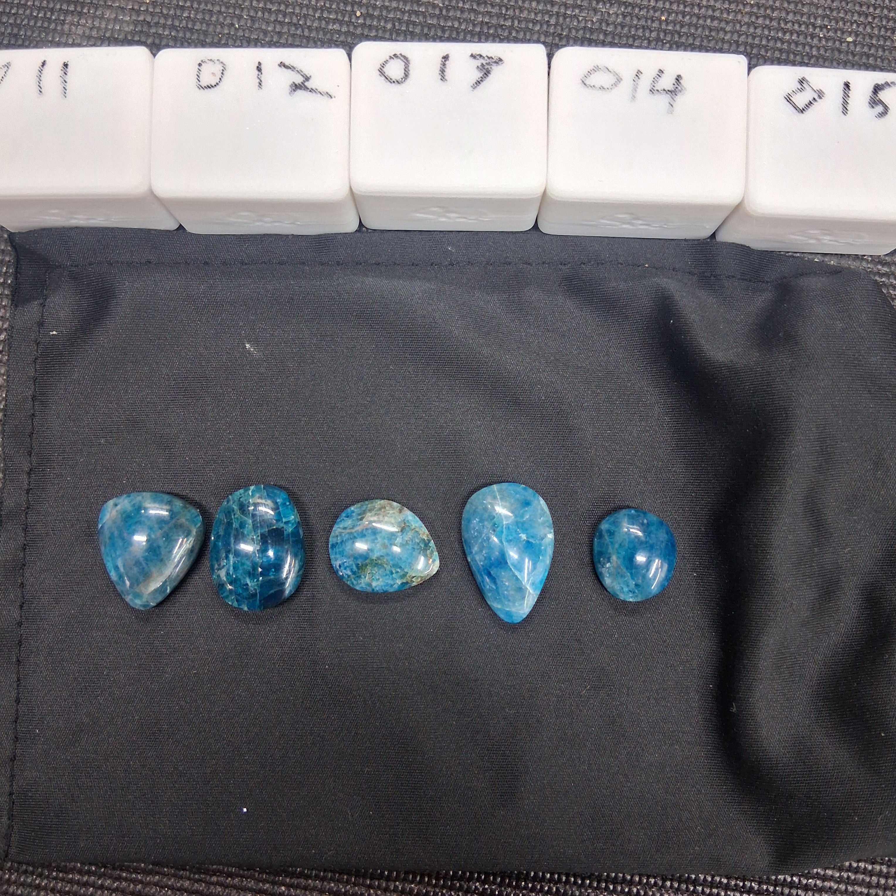 Blue Apatite polished stone 5 pack