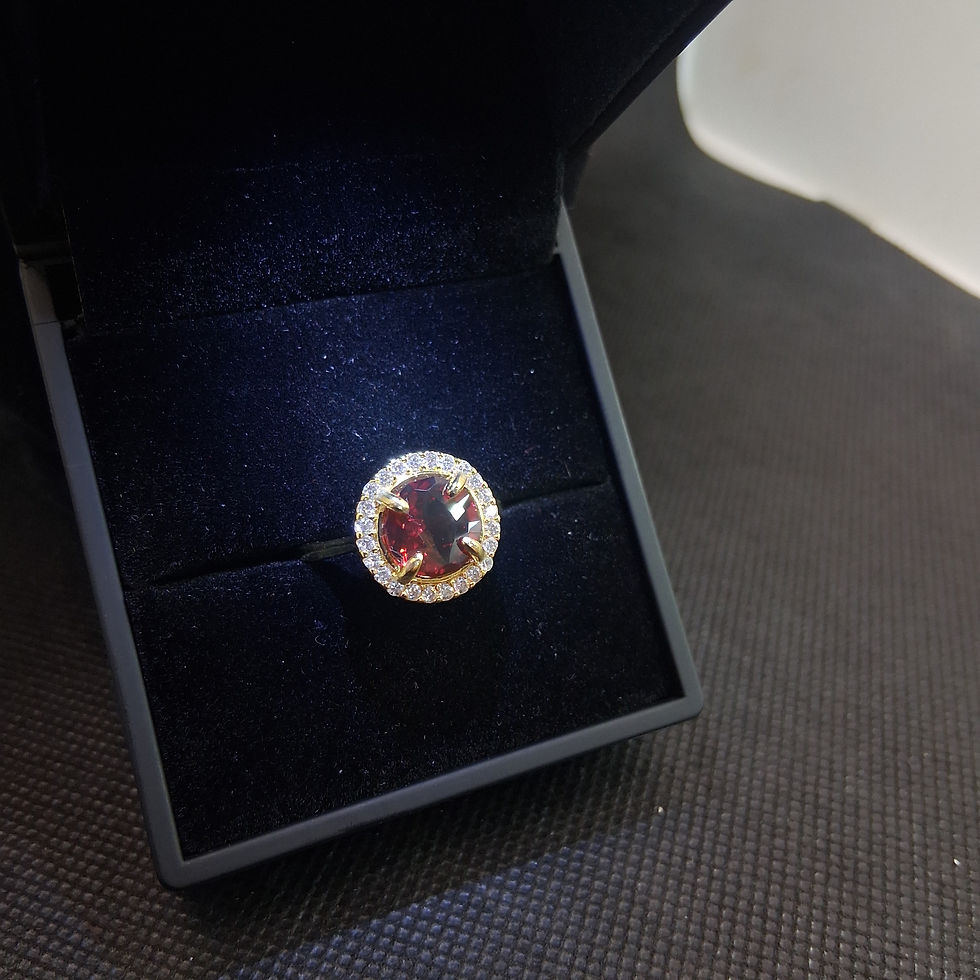 Thumbnail: Almandine Garnet nano crystal Ring