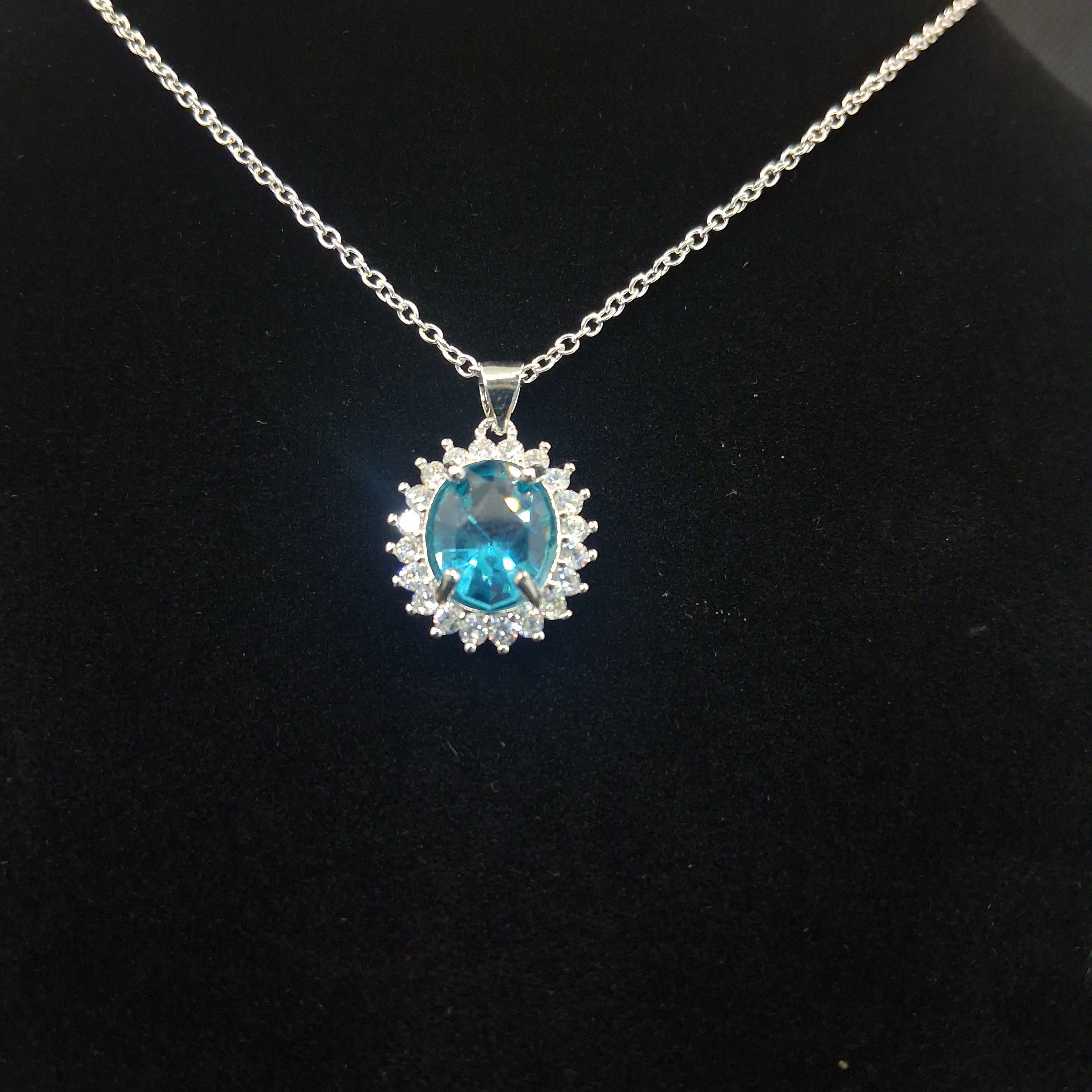 Neon Blue Tourmaline nano crystal pendant