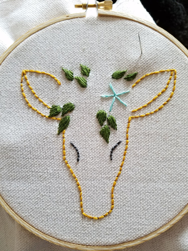 Doe Embroidery Template