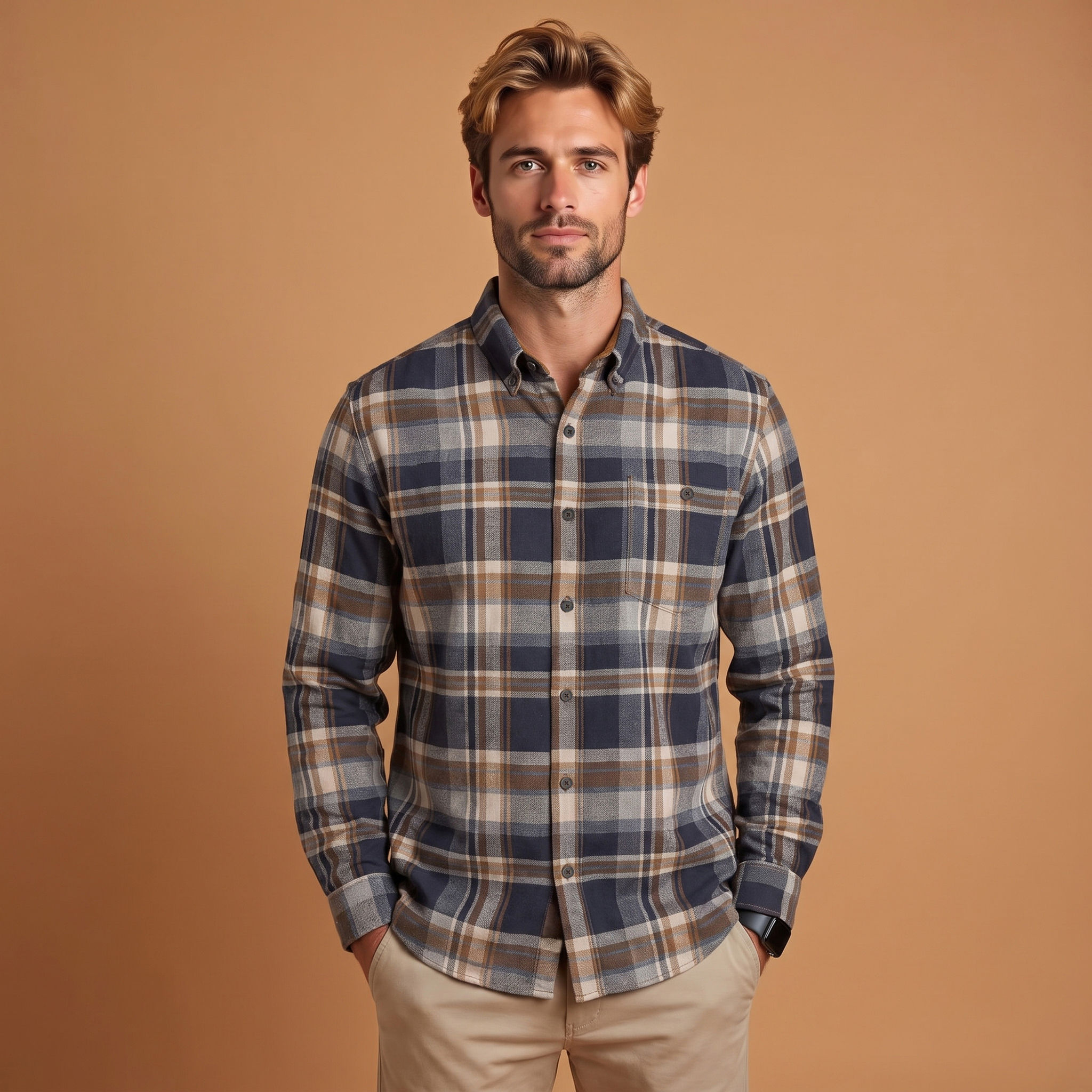 NRM 6500 Brushed Cotton Button Down Shirt