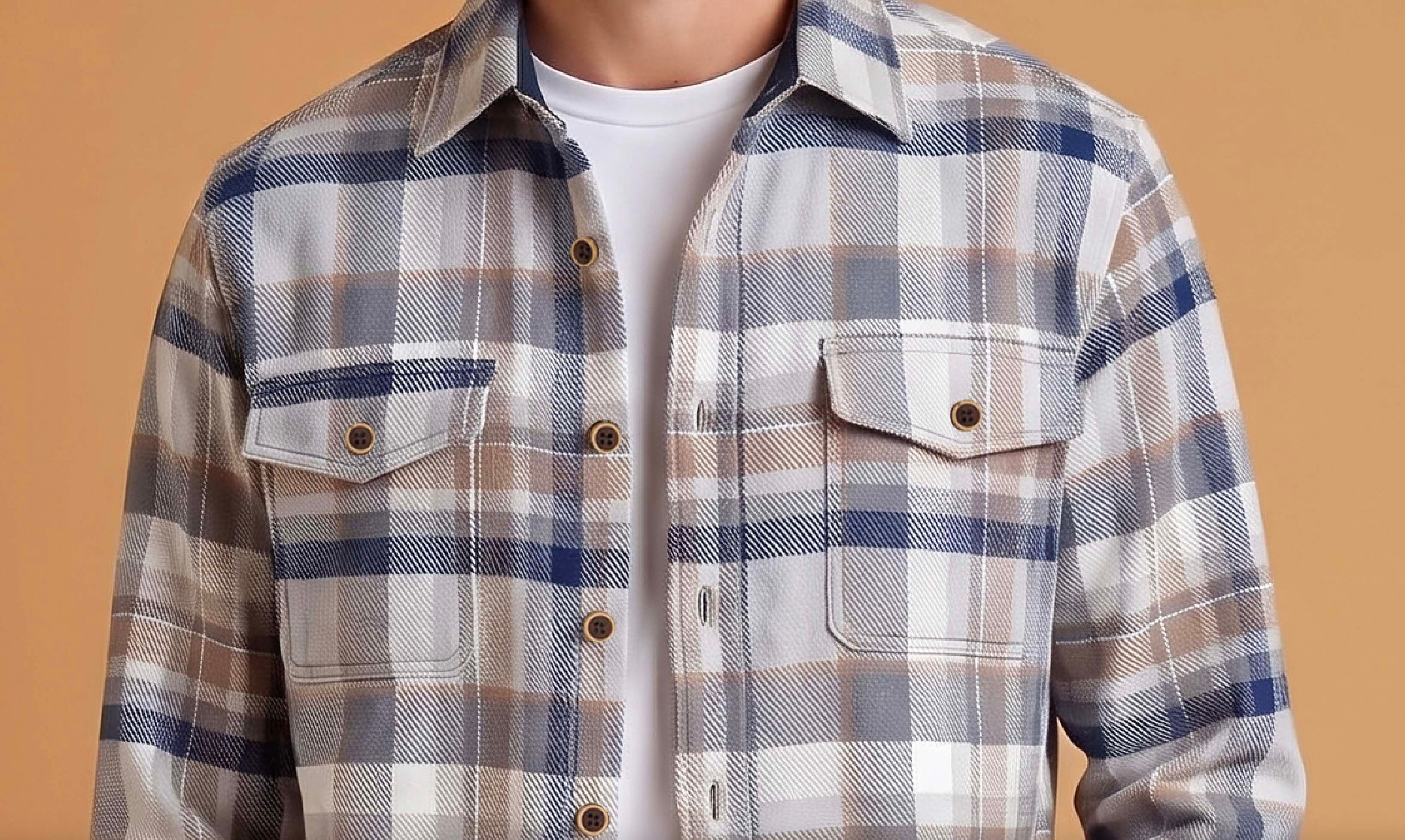 NRM 8078 Blanket Weight Twill Plaid Shirt Jacket