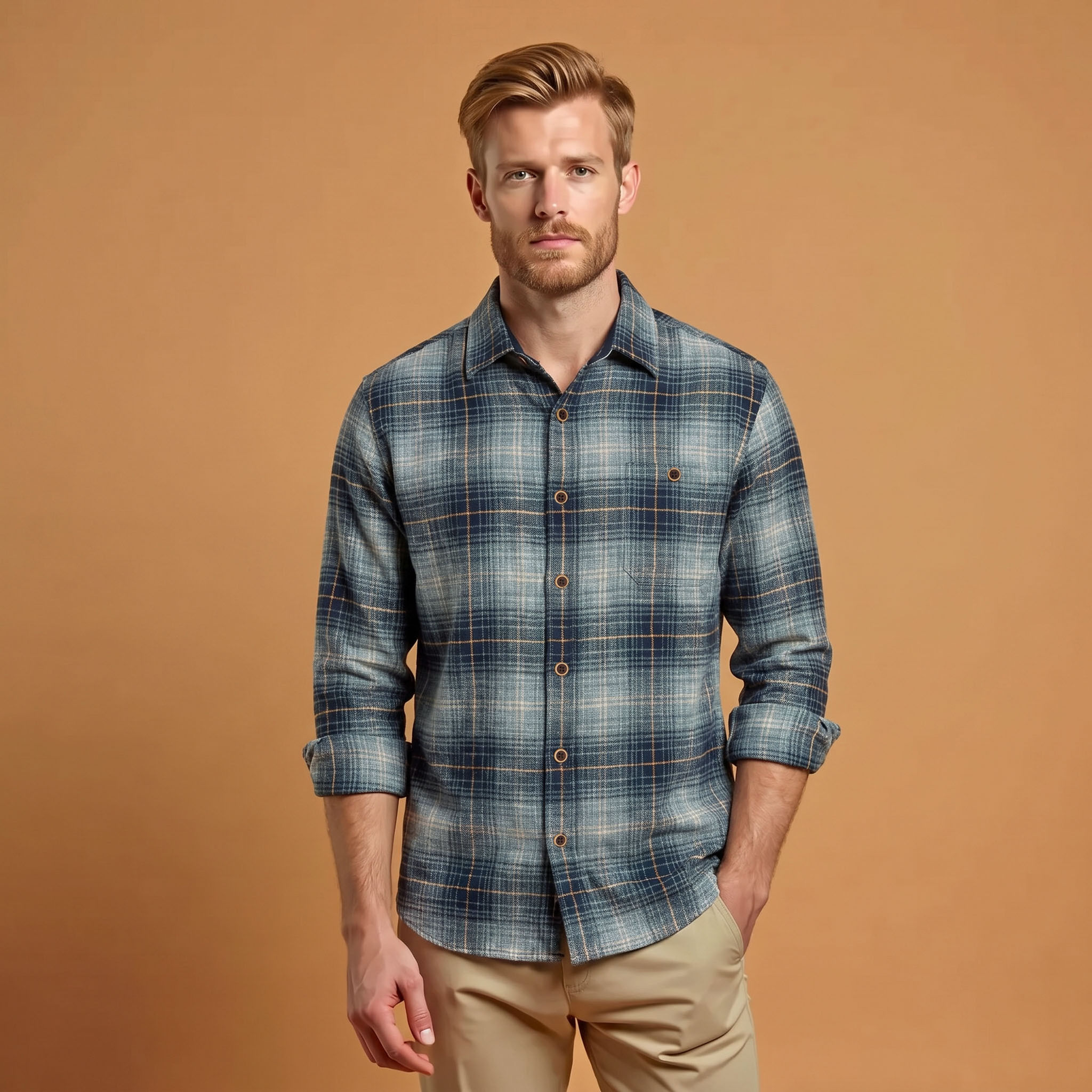 NRM 6503 Crosshatch Brushed Cotton Shirt