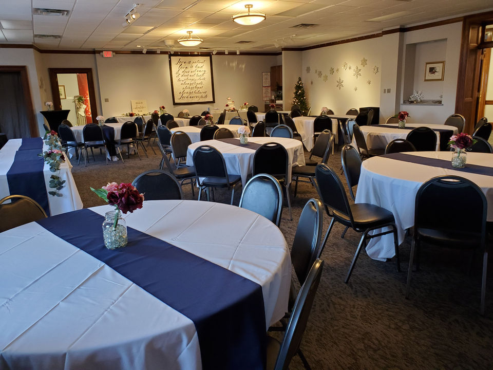 wedding reception in the ballroom at the prairie arts center in north platte nebraska special event spaces for rent