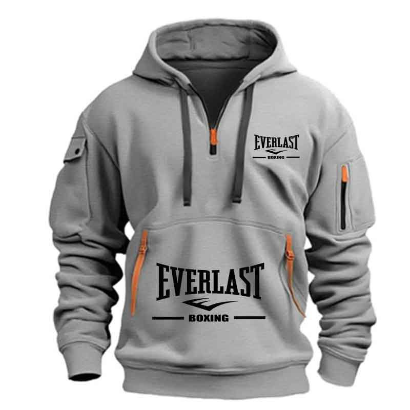 Thumbnail: Men's Fashion Casual Hoodie Multi-pocket Sports Long-sleeve Sweatshirt Up Down P
