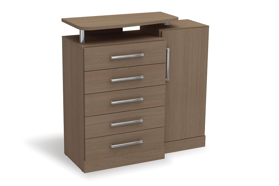 Miniatura: CÔMODA 5 GAV E 1 PTA COM NICHO- 100% MDF