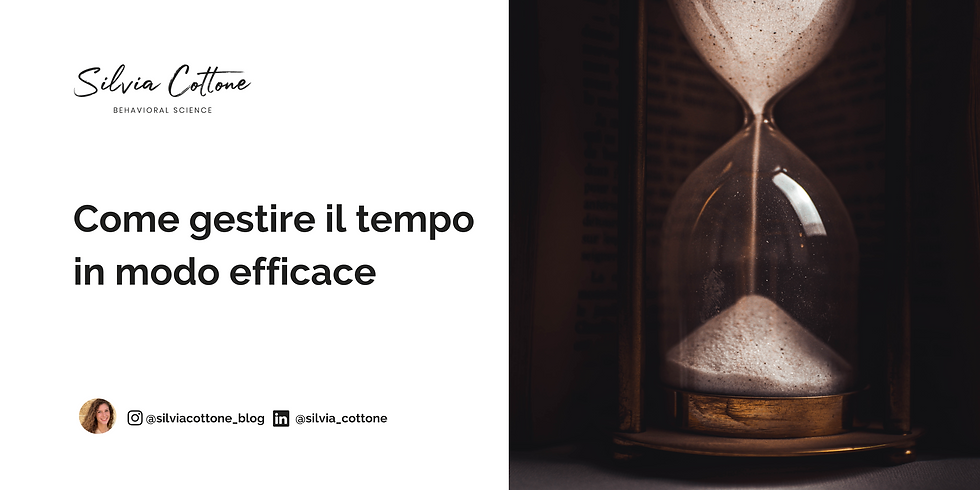 Titolo articolo: Come gestire il tempo in modo efficace