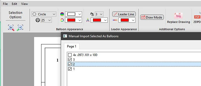 How to balloon dimensional drawings for inspection reports