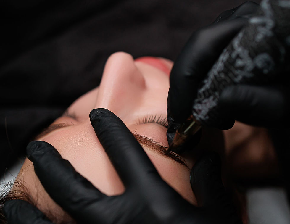 Ombre Powder Brows Technique in Progress