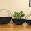 Thumbnail: Hanging Plant Storage Organizer Flower Pot Holder Textured Black, Set of 3