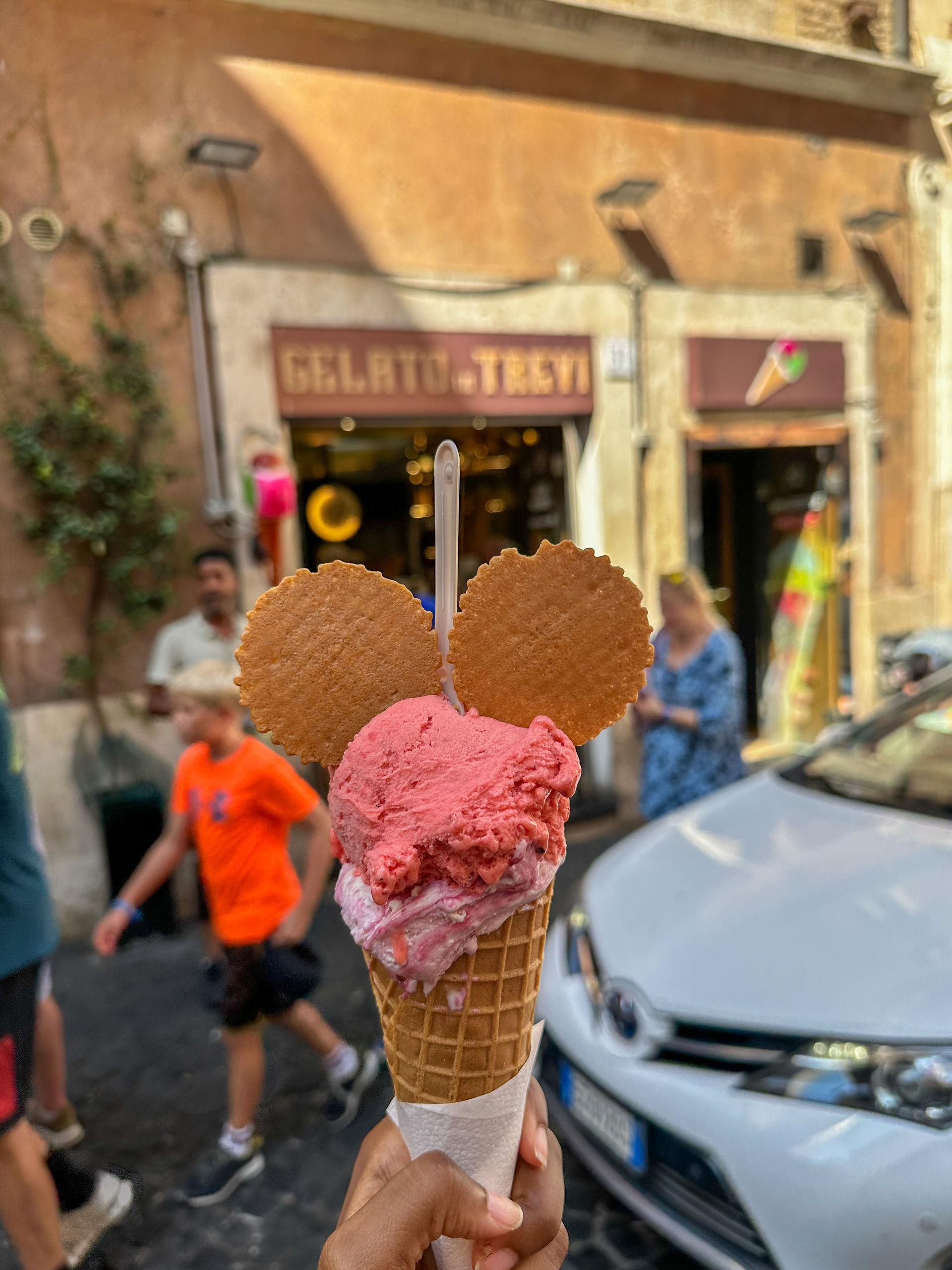 Gelato at the Trevi Fountain