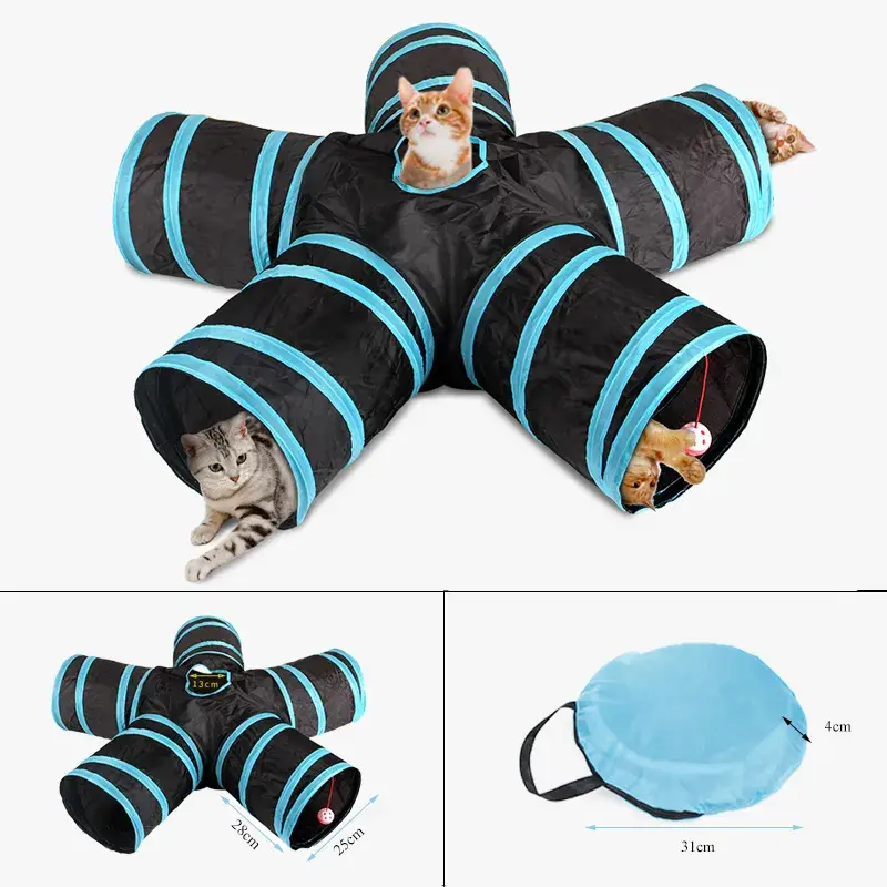 5/4/3 Holes Cat Tunnel (Foldable, Interactive, Game)