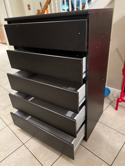 Tall dresser with ball bearing drawers