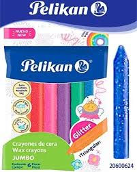 Crayones de cera 6U. grueso brillante