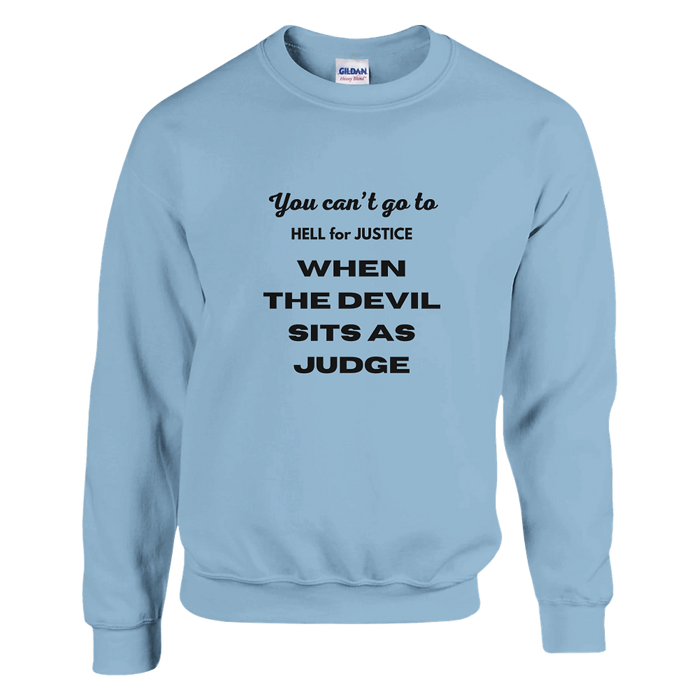 Thumbnail: You can't go to hell for justice when the devil sits as judge Men's clothing