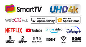 Miniatura: Smart TV 55″ Ultra HD 4K – LEDENX1255SDF4KW – Enxuta – WebOS Hub