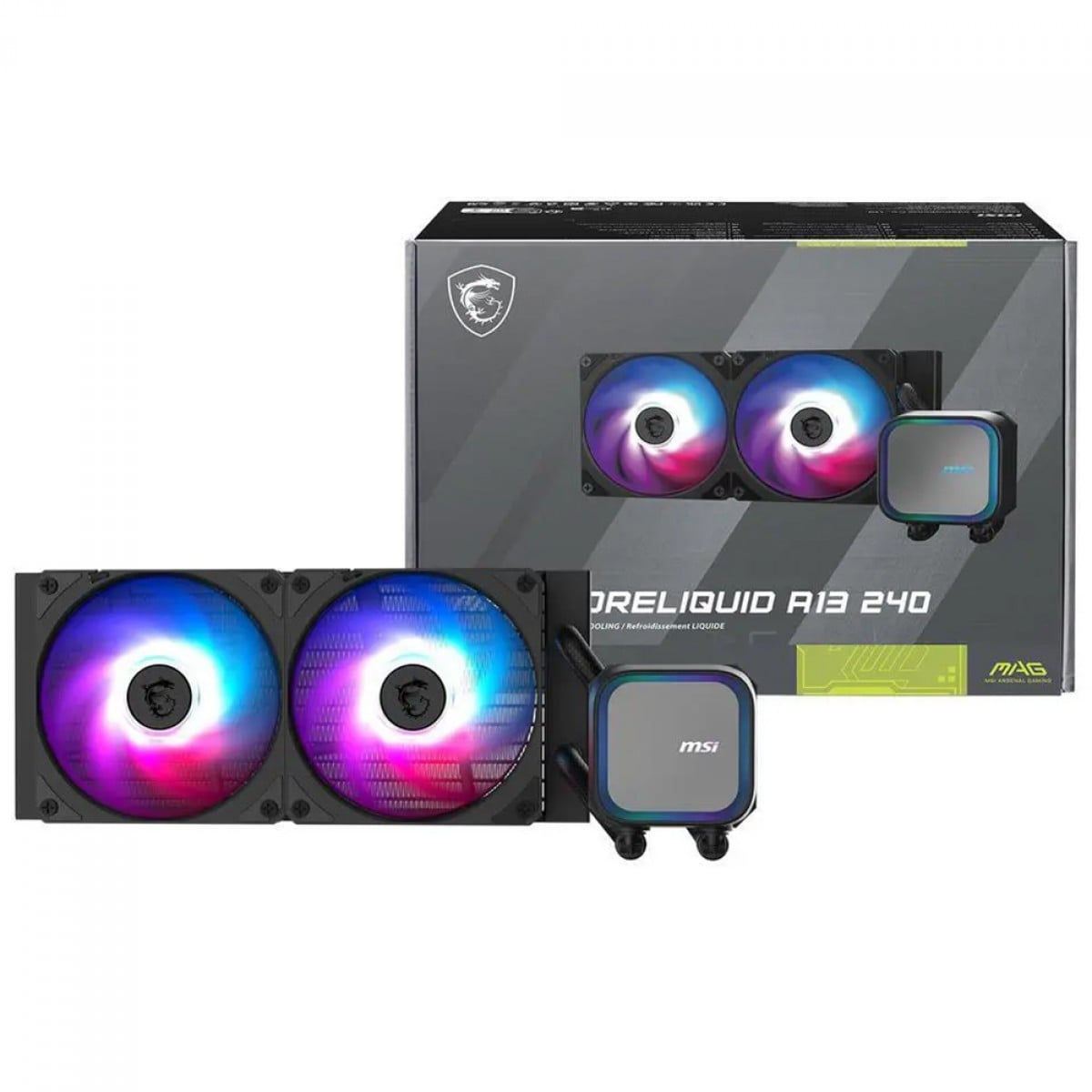 ENFRIAMIENTO LÍQUIDO RGB MSI MAG CORELIQUID A13 240 AIO 240MM 306-7ZWCA11-L80 NE