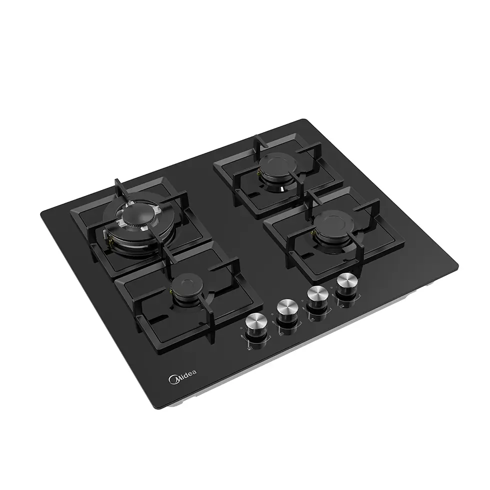 Miniatura: Anafe a gas de vidrio 4 hornallas Midea MG60GK007AH1B-UY