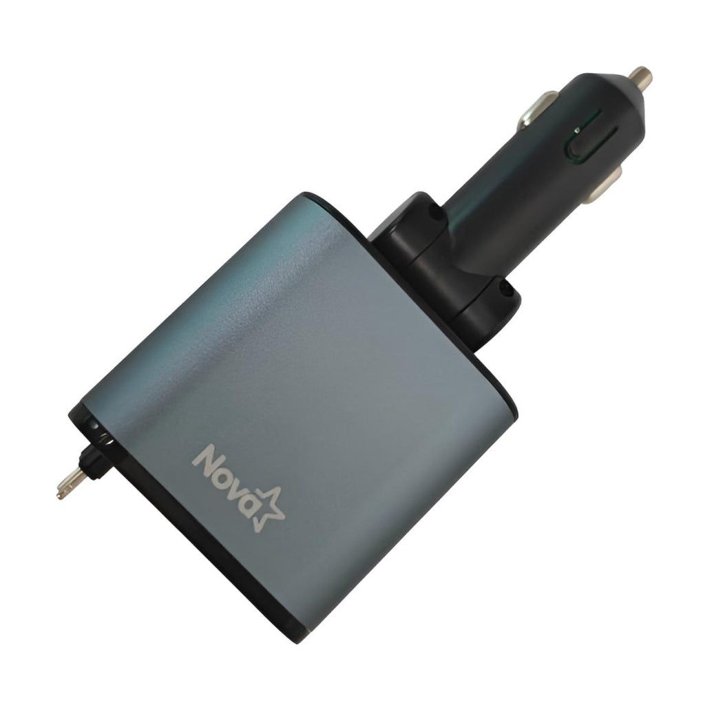 CARGADOR DE CARRO RETRÁCTIL NOVA 120W CON PANTALLA USB-C / LIGHTNING / USB-A PA0