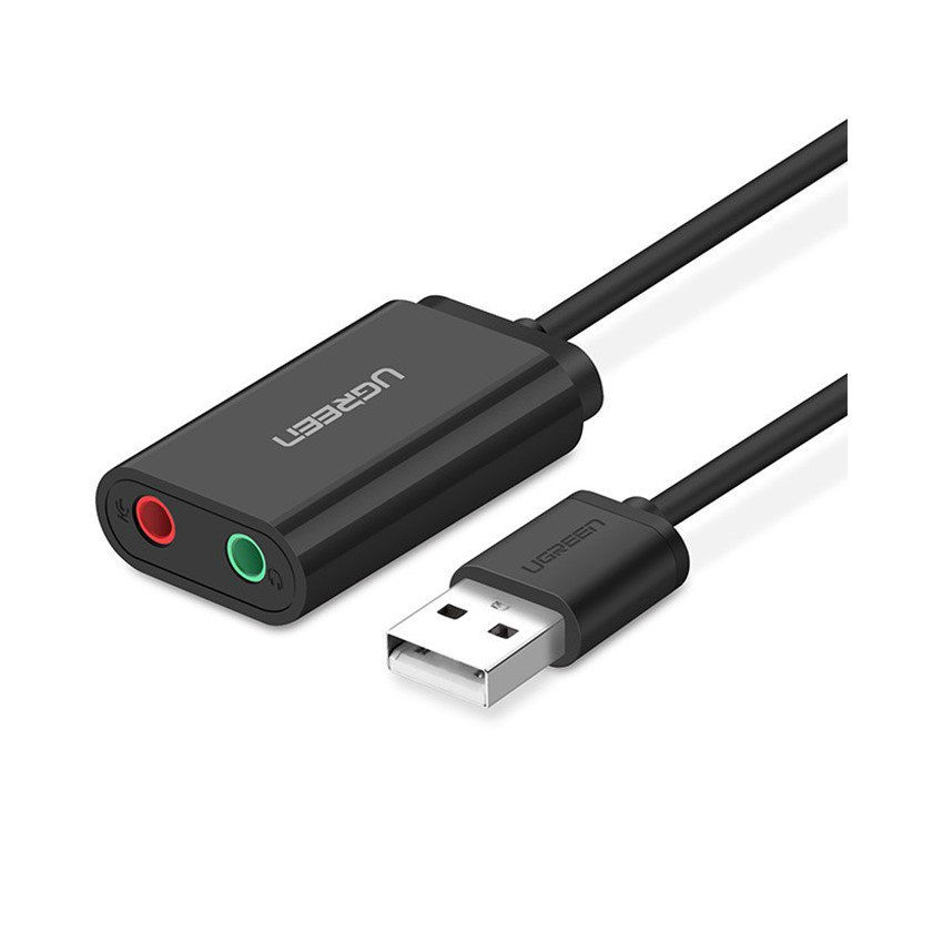 ADAPTADOR DE AUDIO UGREEN US205 USB-A A 3.5MM 48KHZ 30724 NEGRO
