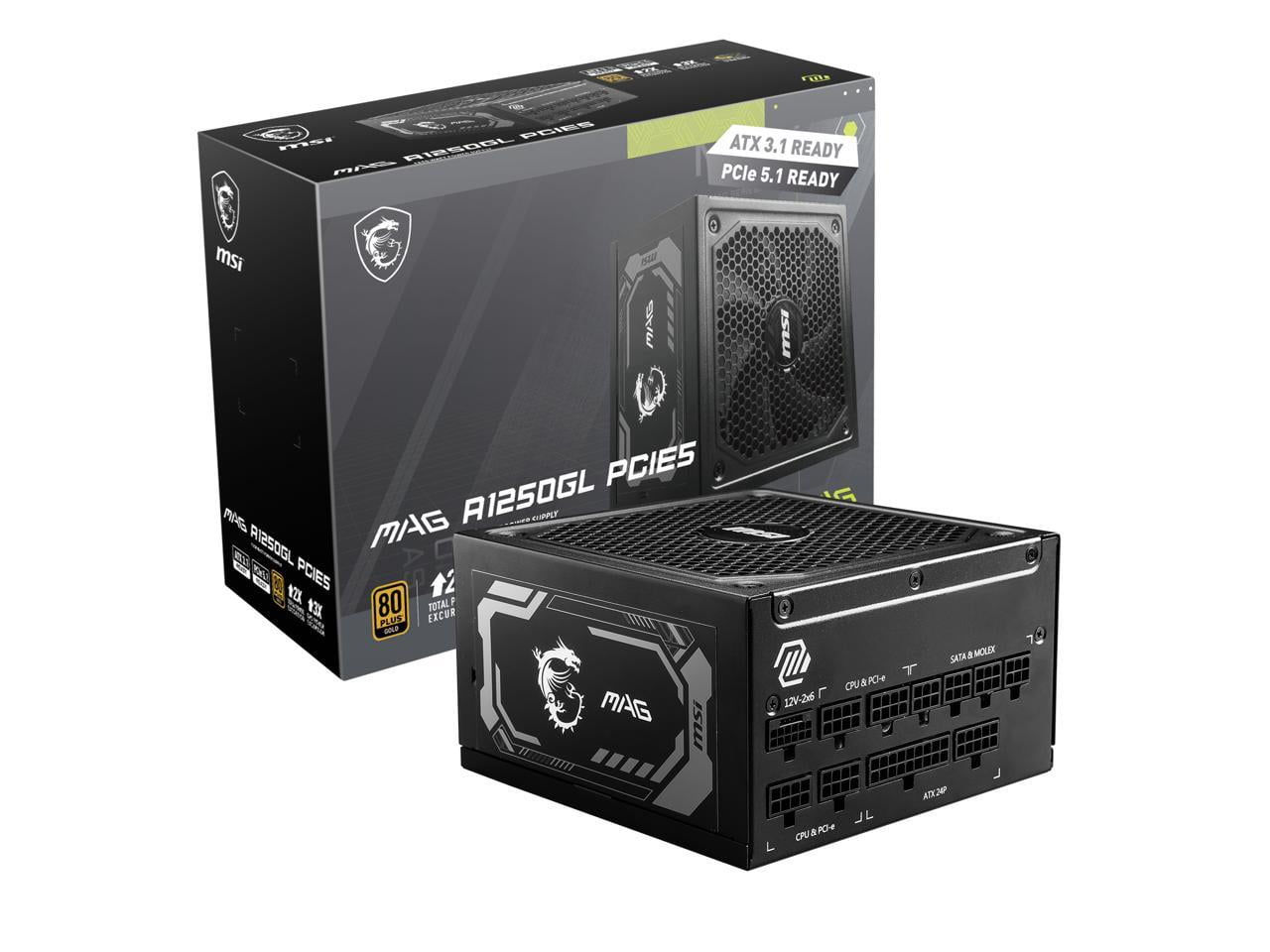 Fuente de poder MSI MAG A1250GL 80 PLUS Gold 1250W Full Modular