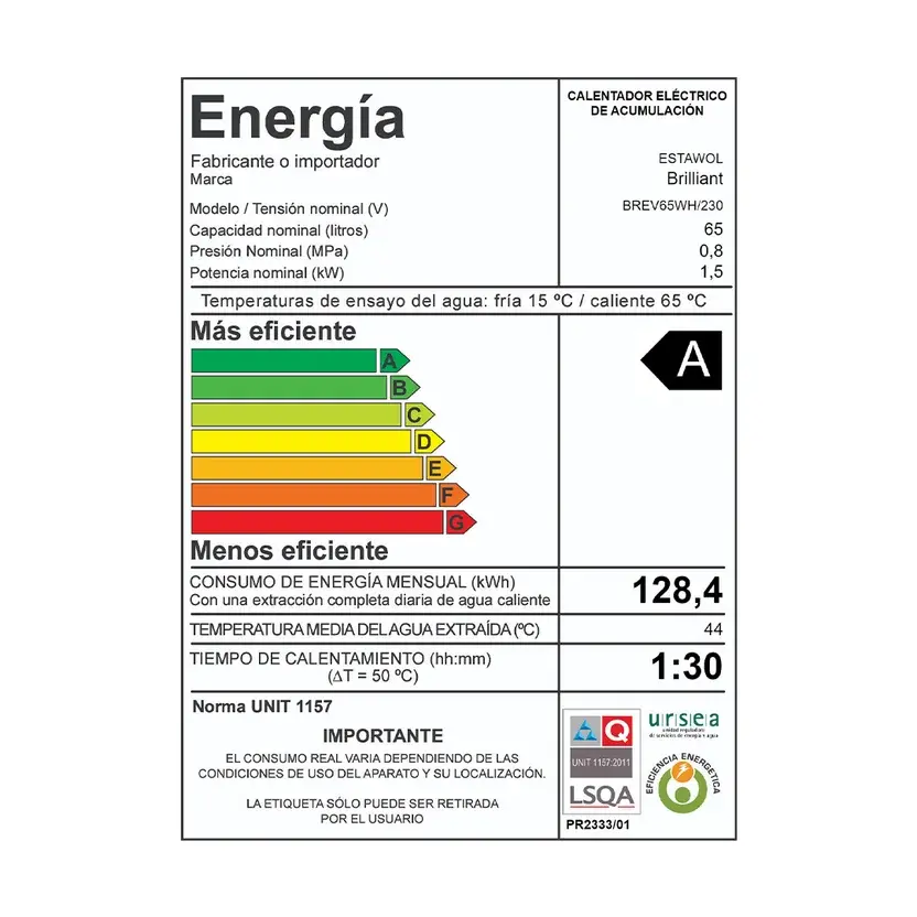 Miniatura: Termotanque de acero Brilliant 65 L brev65wh
