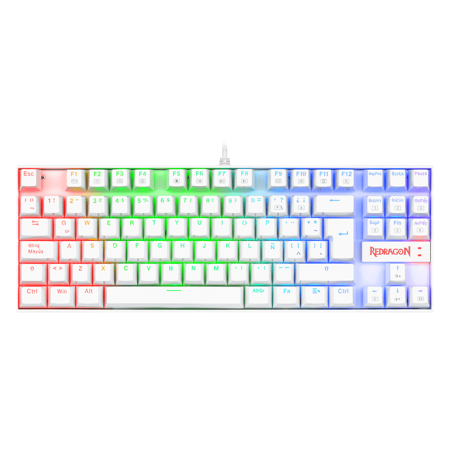 Redragon K552 Kumara RGB ES Blanco Red Switch