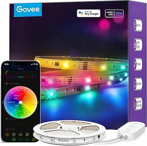 LUCES GOVEE BASIC WIFI RGBIC + BLUETOOTH LED STRIP 10M H618C