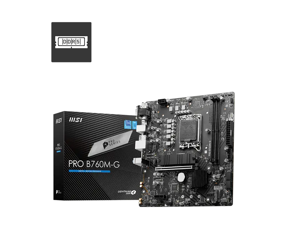 MSI PRO B760M-G DDR5 | LGA1700, LAN 2.5G y 2 M.2 PCIe 4.0