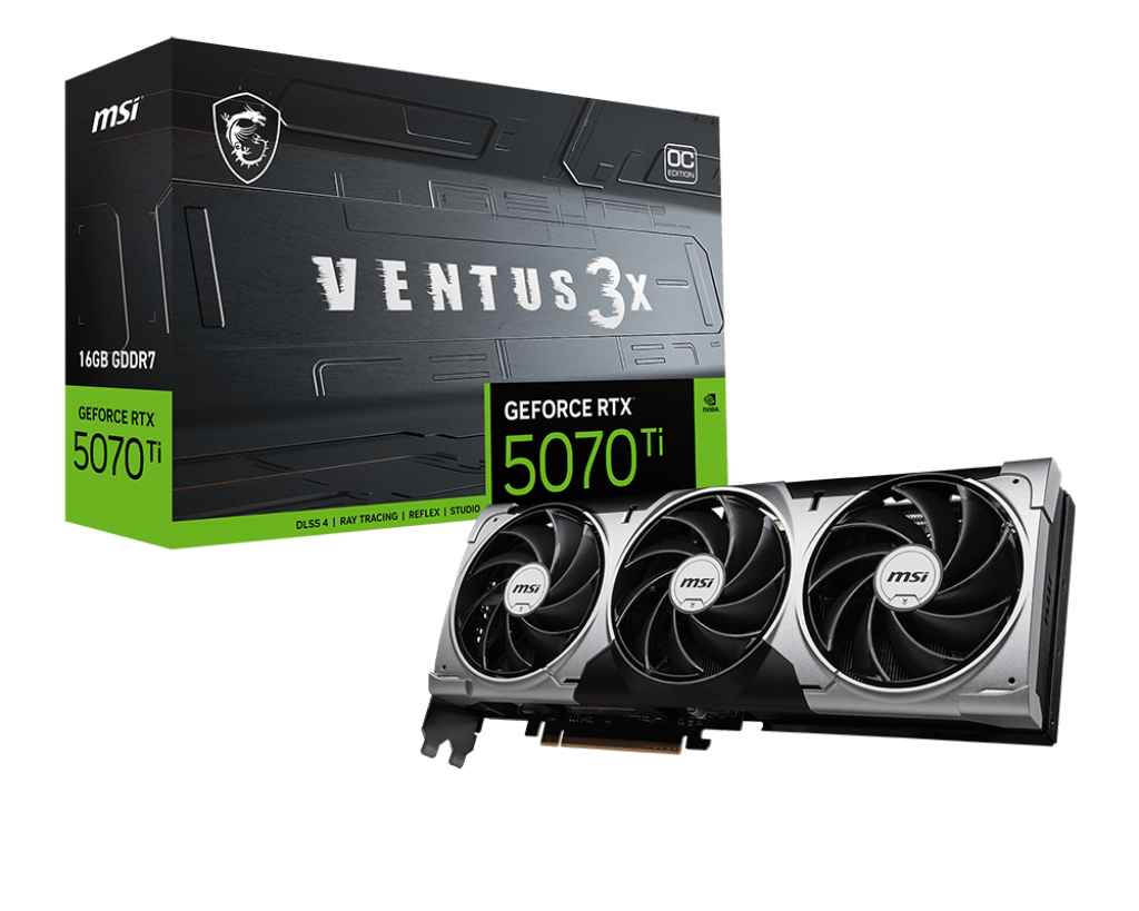 TARJETA DE VIDEO MSI GEFORCE RTX 5070 TI 16G VENTUS 3X OC 16GB GDDR7 2497 MHZ
